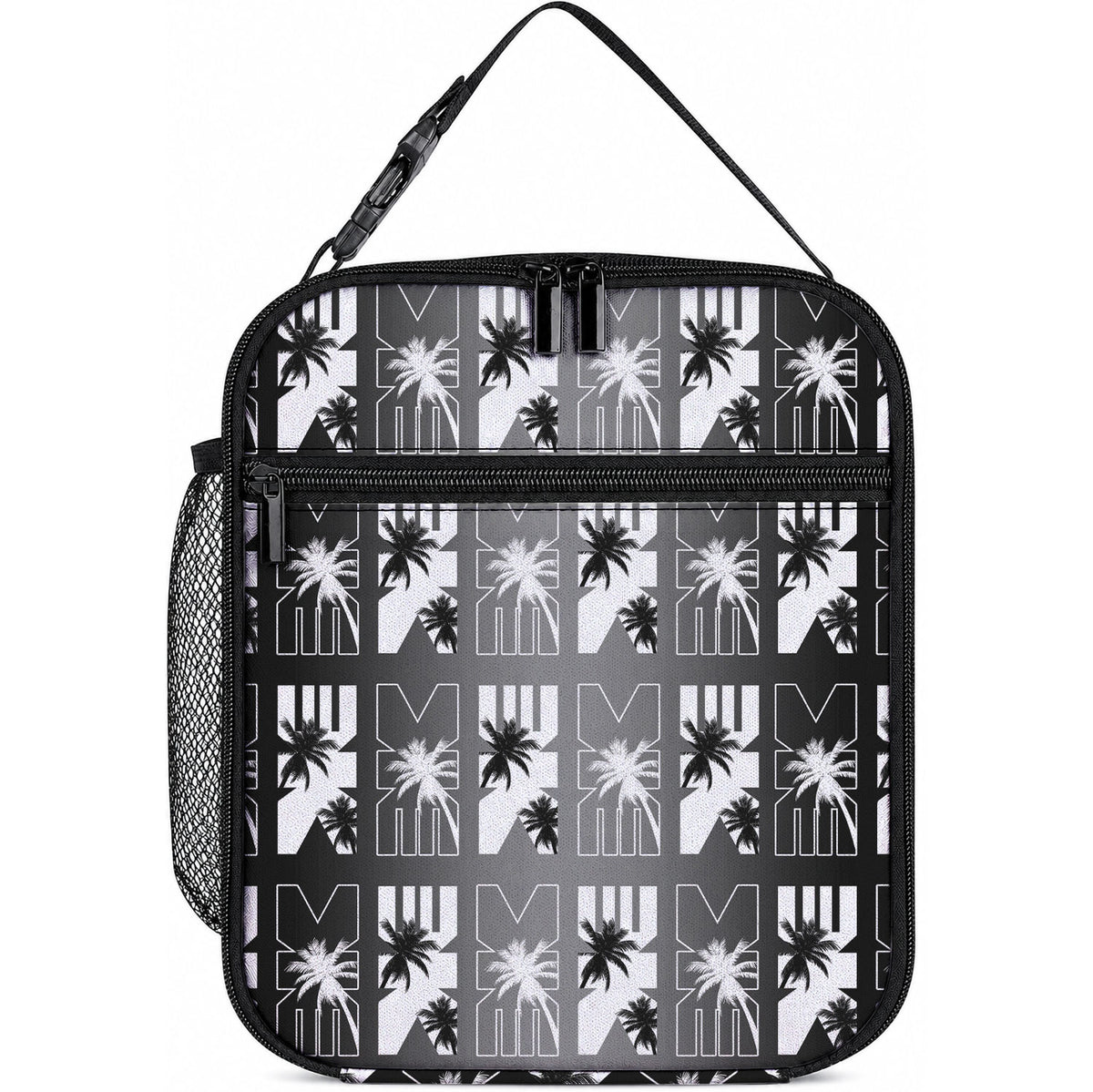 Bula Fiji Lunch Bag Black Makare Masi Tapa Pattern