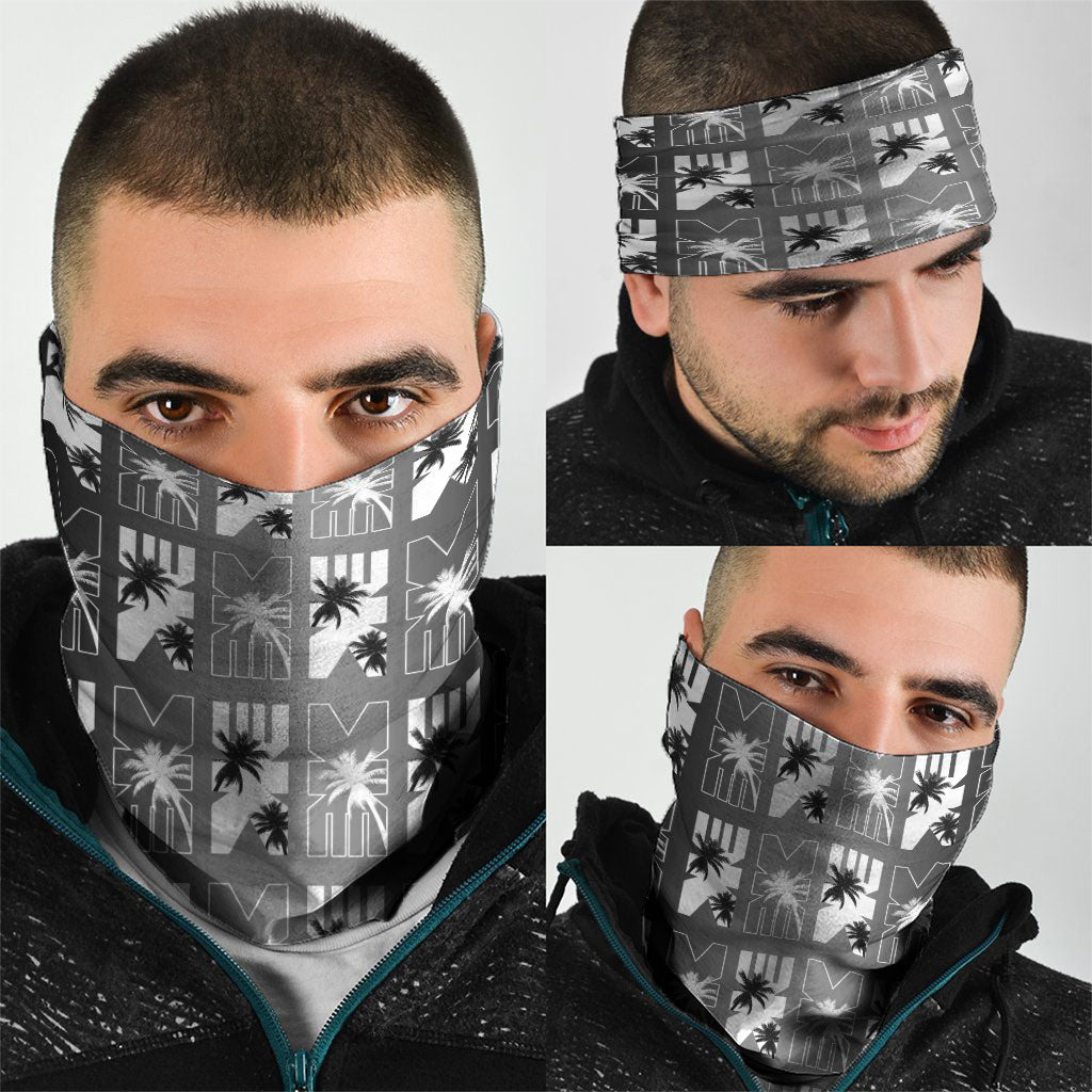 Bula Fiji Neck Gaiter Black Makare Masi Tapa Pattern
