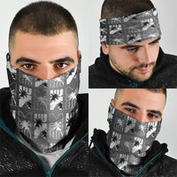 Bula Fiji Neck Gaiter Black Makare Masi Tapa Pattern