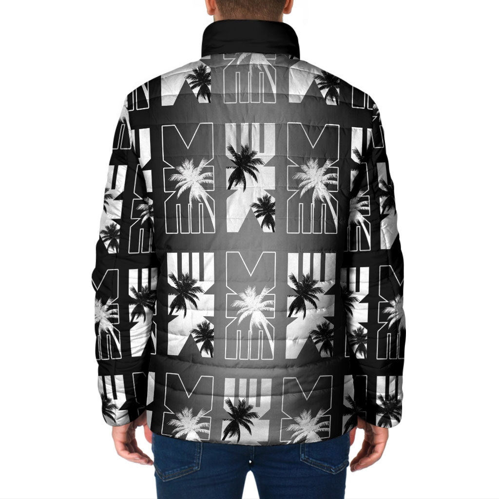 Bula Fiji Padded Jacket Black Makare Masi Tapa Pattern
