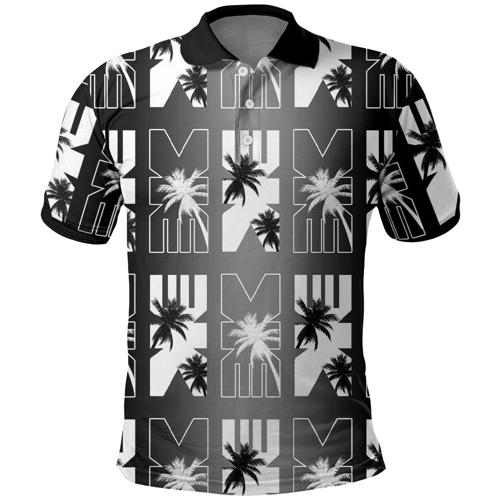 Bula Fiji Polo Shirt Black Makare Masi Tapa Pattern