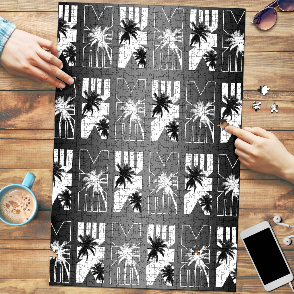 Bula Fiji Puzzle Black Makare Masi Tapa Pattern