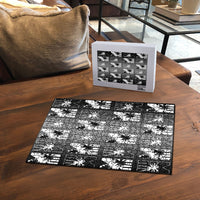 Bula Fiji Puzzle Black Makare Masi Tapa Pattern