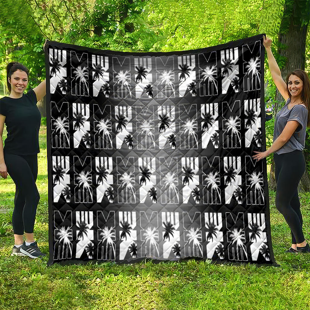 Bula Fiji Quilt Black Makare Masi Tapa Pattern