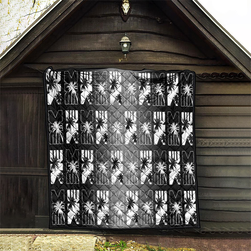 Bula Fiji Quilt Black Makare Masi Tapa Pattern