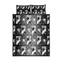 Bula Fiji Quilt Bed Set Black Makare Masi Tapa Pattern