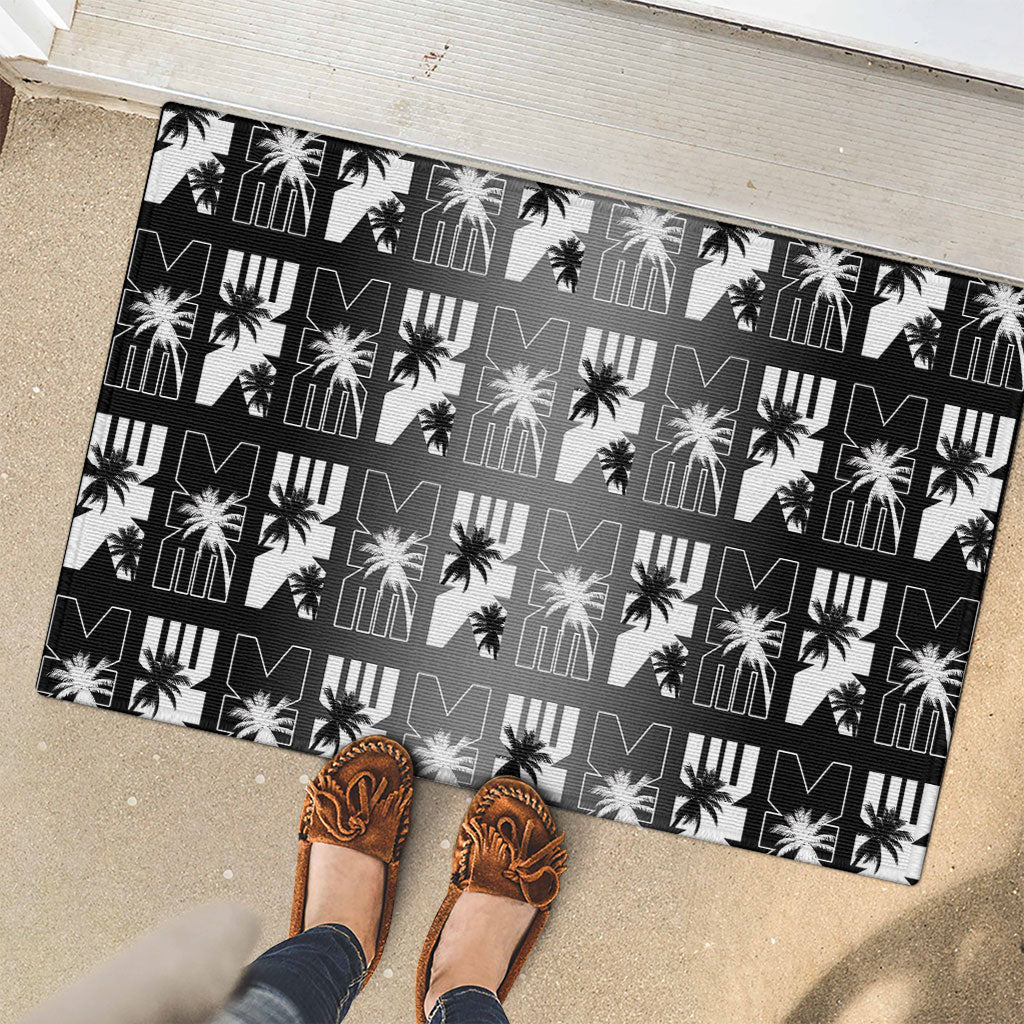 Bula Fiji Rubber Doormat Black Makare Masi Tapa Pattern
