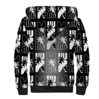 Bula Fiji Sherpa Hoodie Black Makare Masi Tapa Pattern