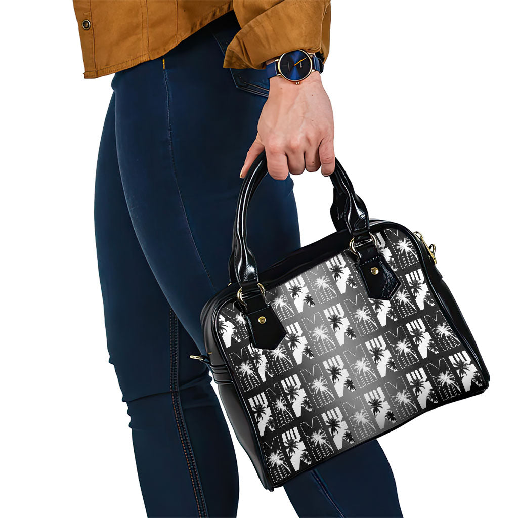 Bula Fiji Shoulder Handbag Black Makare Masi Tapa Pattern