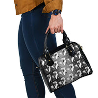 Bula Fiji Shoulder Handbag Black Makare Masi Tapa Pattern