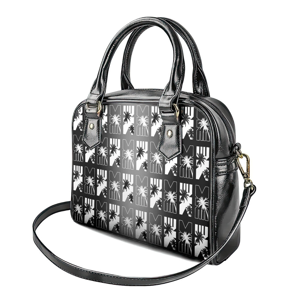 Bula Fiji Shoulder Handbag Black Makare Masi Tapa Pattern