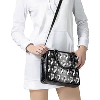 Bula Fiji Shoulder Handbag Black Makare Masi Tapa Pattern