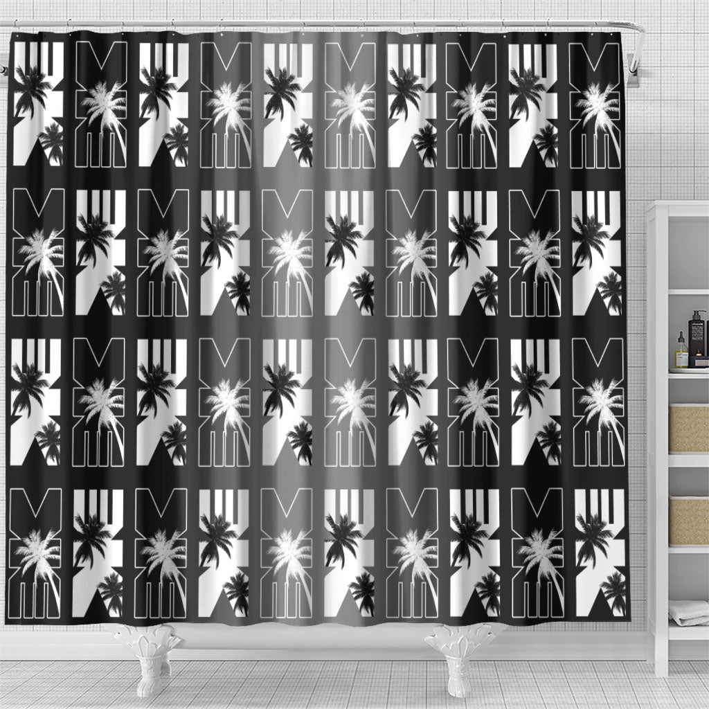 Bula Fiji Shower Curtain Black Makare Masi Tapa Pattern