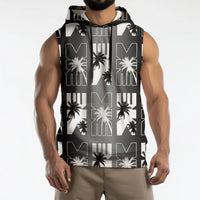 Bula Fiji Sleeveless Hoodie Black Makare Masi Tapa Pattern