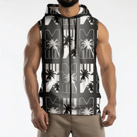 Bula Fiji Sleeveless Zip Hoodie Black Makare Masi Tapa Pattern