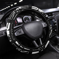 Bula Fiji Steering Wheel Cover Black Makare Masi Tapa Pattern