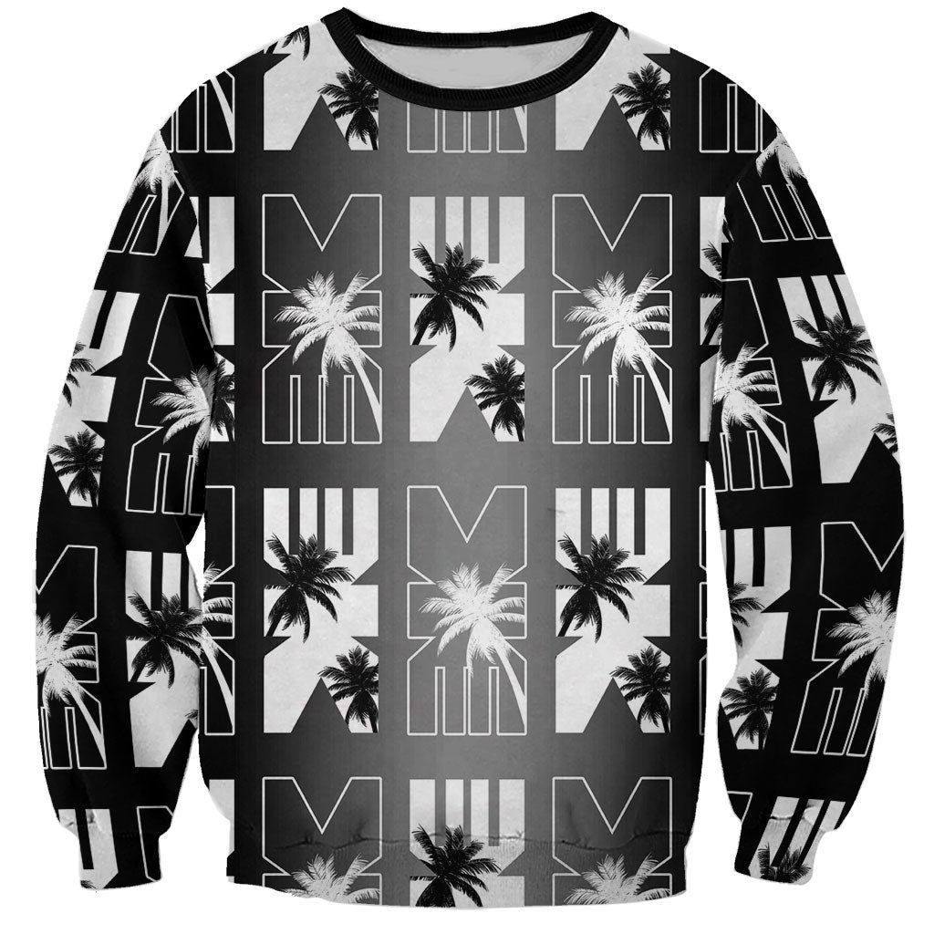 Bula Fiji Sweatshirt Black Makare Masi Tapa Pattern