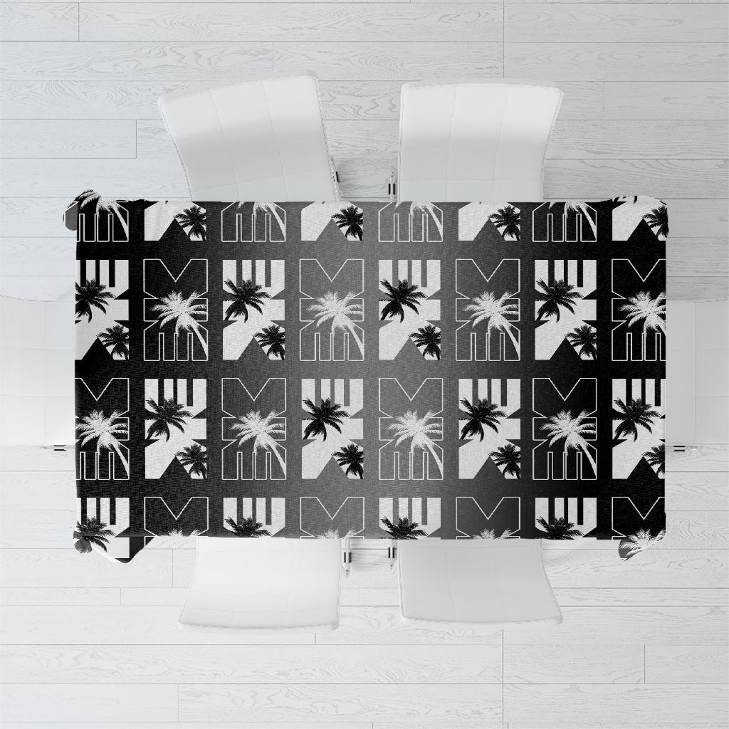 Bula Fiji Tablecloth Black Makare Masi Tapa Pattern