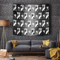 Bula Fiji Tapestry Black Makare Masi Tapa Pattern