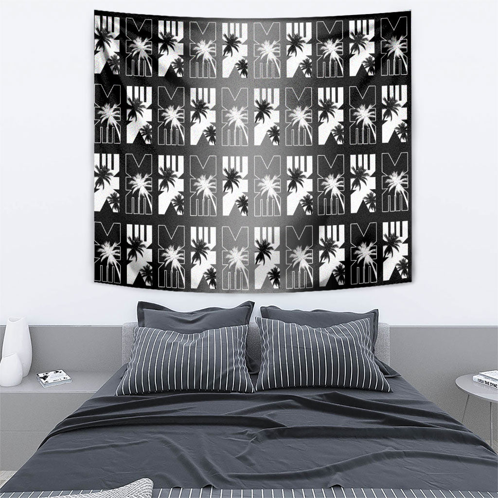 Bula Fiji Tapestry Black Makare Masi Tapa Pattern