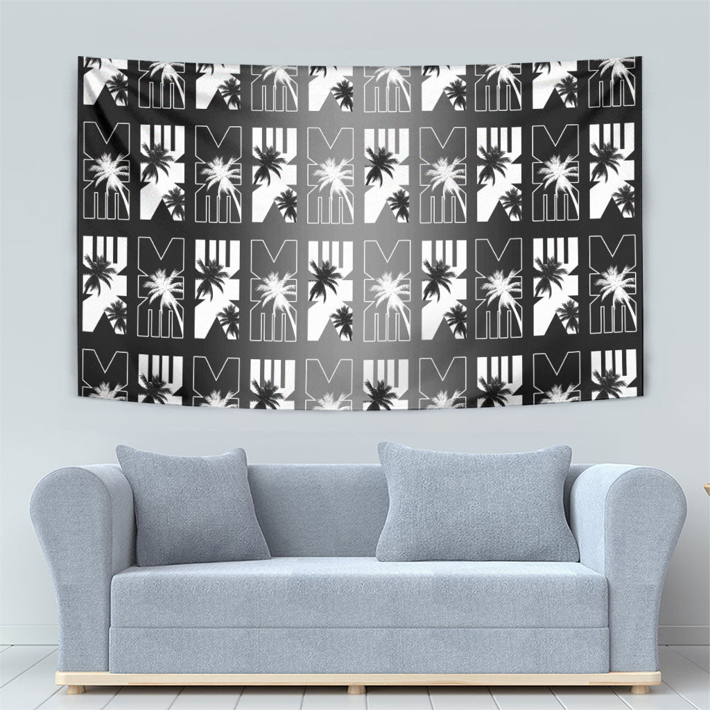 Bula Fiji Tapestry Black Makare Masi Tapa Pattern