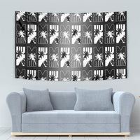 Bula Fiji Tapestry Black Makare Masi Tapa Pattern