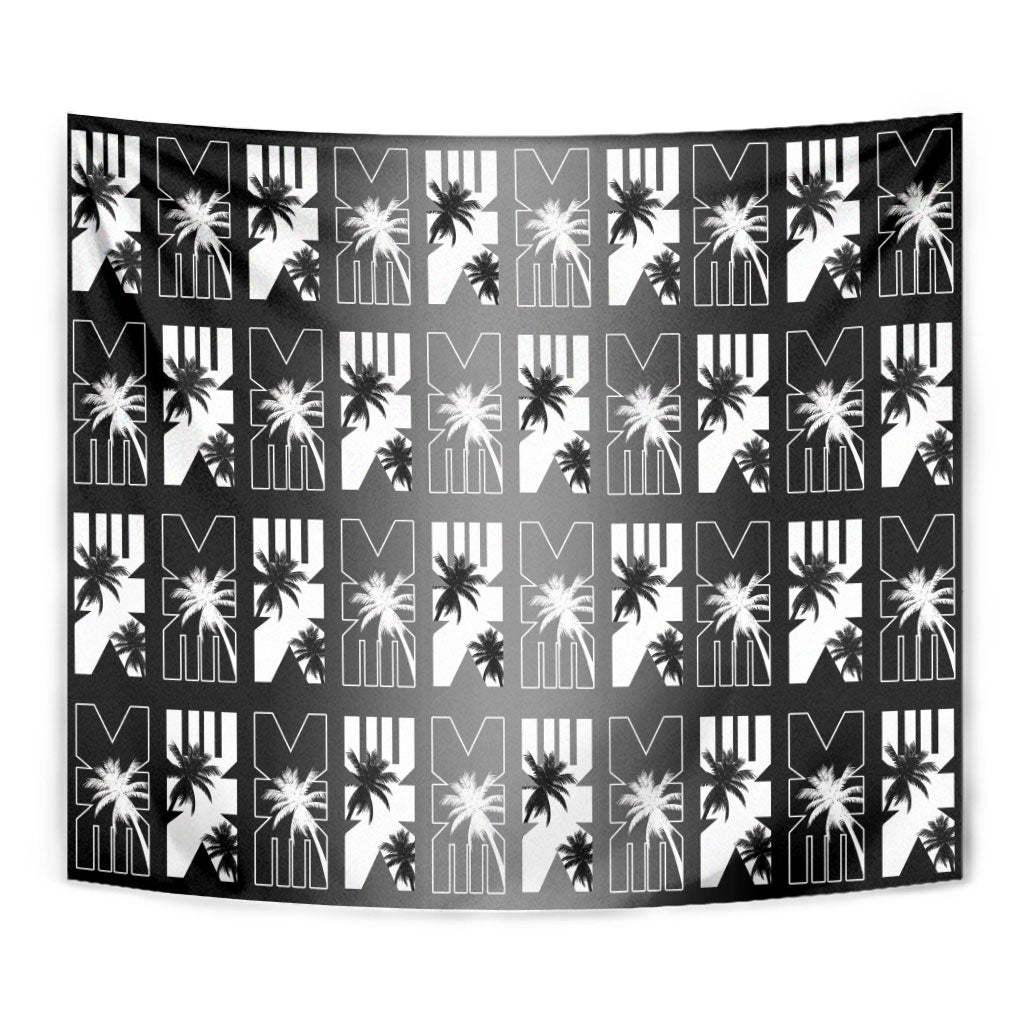 Bula Fiji Tapestry Black Makare Masi Tapa Pattern