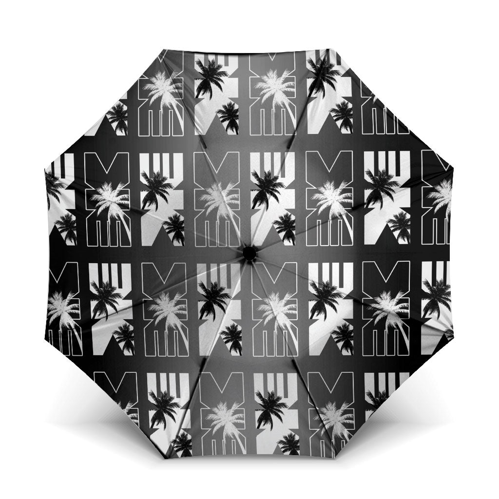Bula Fiji Umbrella Black Makare Masi Tapa Pattern