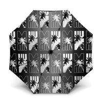 Bula Fiji Umbrella Black Makare Masi Tapa Pattern