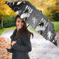 Bula Fiji Umbrella Black Makare Masi Tapa Pattern