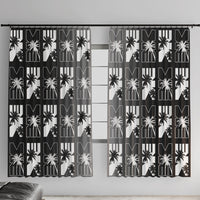Bula Fiji Window Curtain Black Makare Masi Tapa Pattern