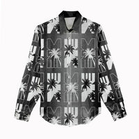 Bula Fiji Women Casual Shirt Black Makare Masi Tapa Pattern