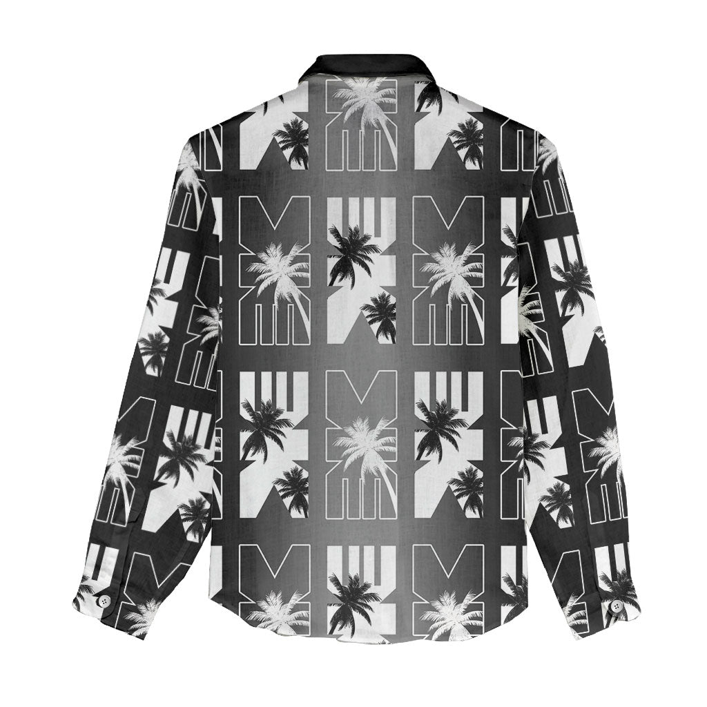 Bula Fiji Women Casual Shirt Black Makare Masi Tapa Pattern
