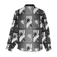 Bula Fiji Women Casual Shirt Black Makare Masi Tapa Pattern
