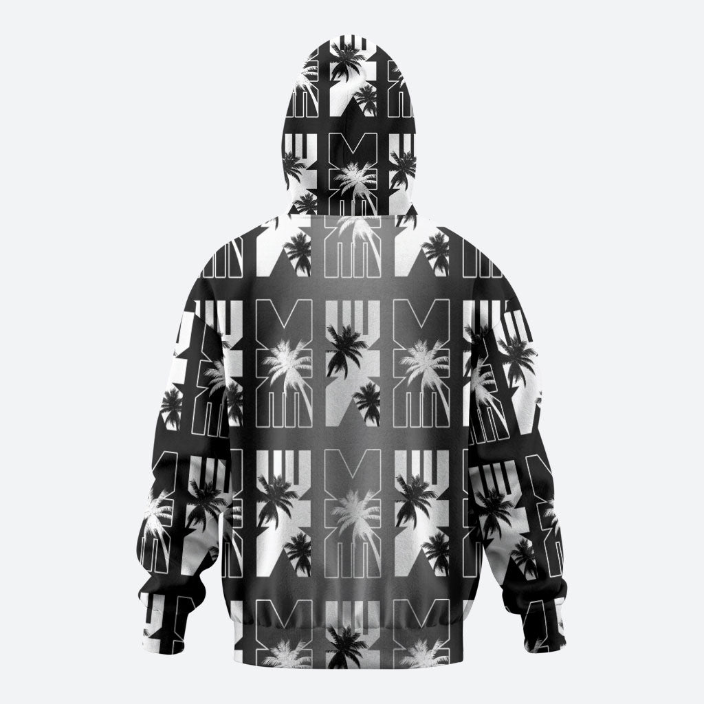 Bula Fiji Zip Hoodie Black Makare Masi Tapa Pattern