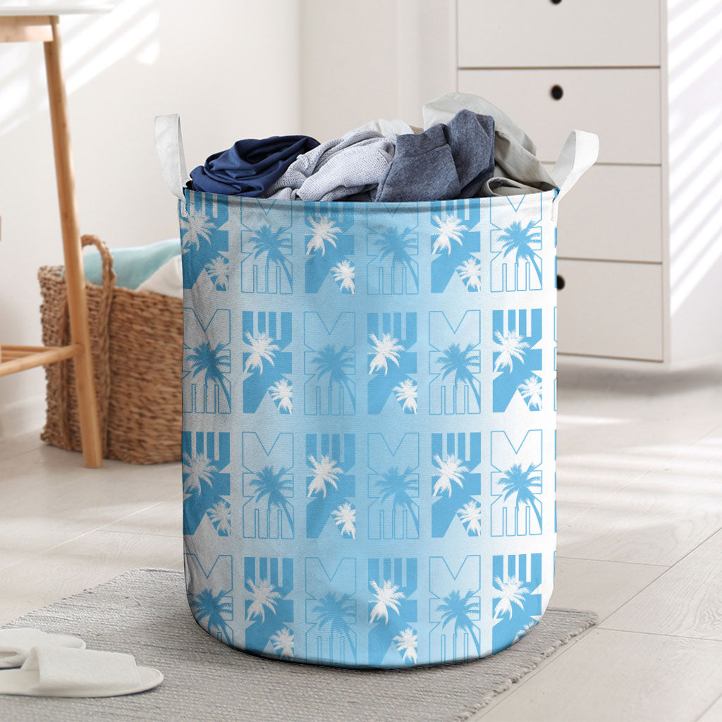 Bula Fiji Laundry Basket White Makare Masi Tapa Pattern