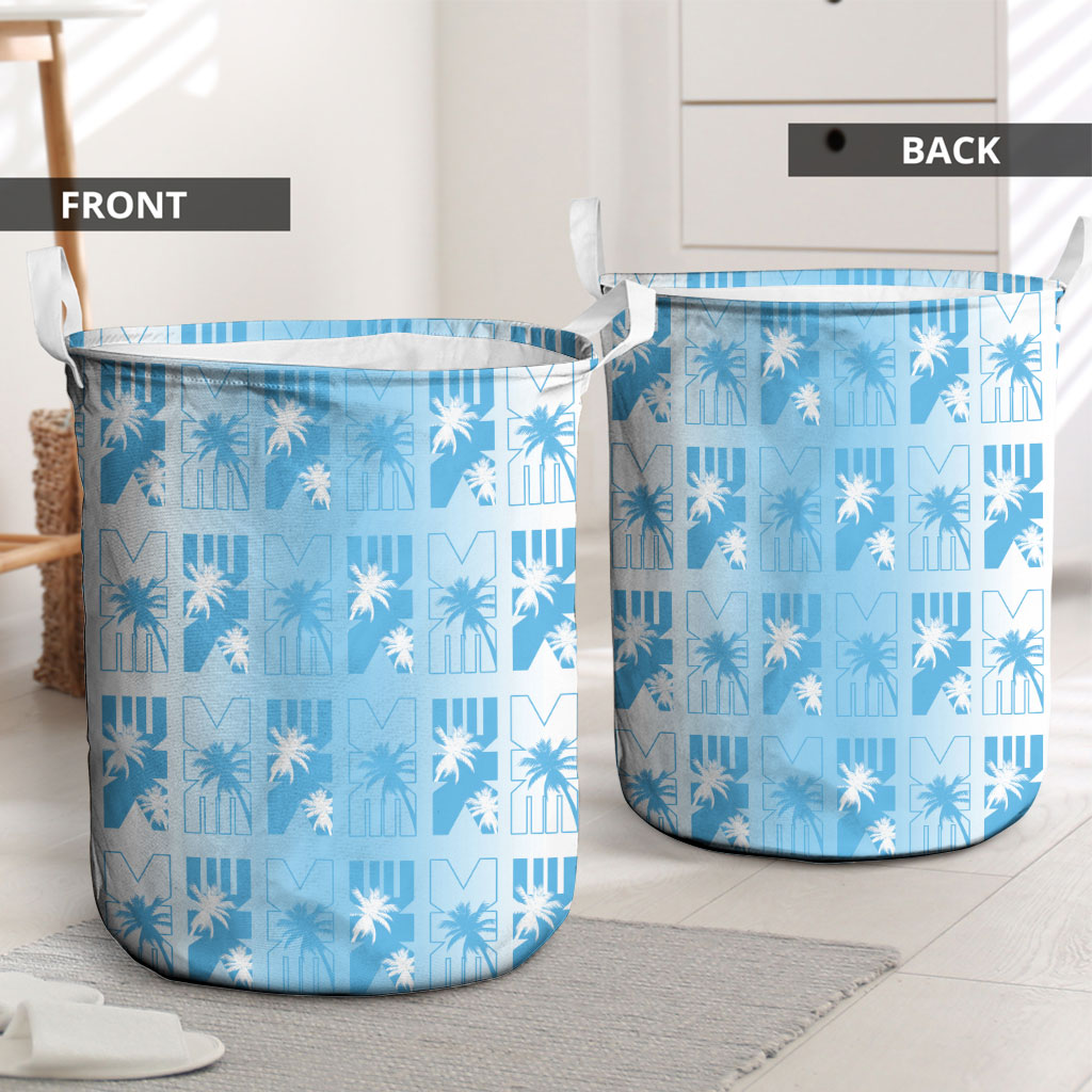 Bula Fiji Laundry Basket White Makare Masi Tapa Pattern