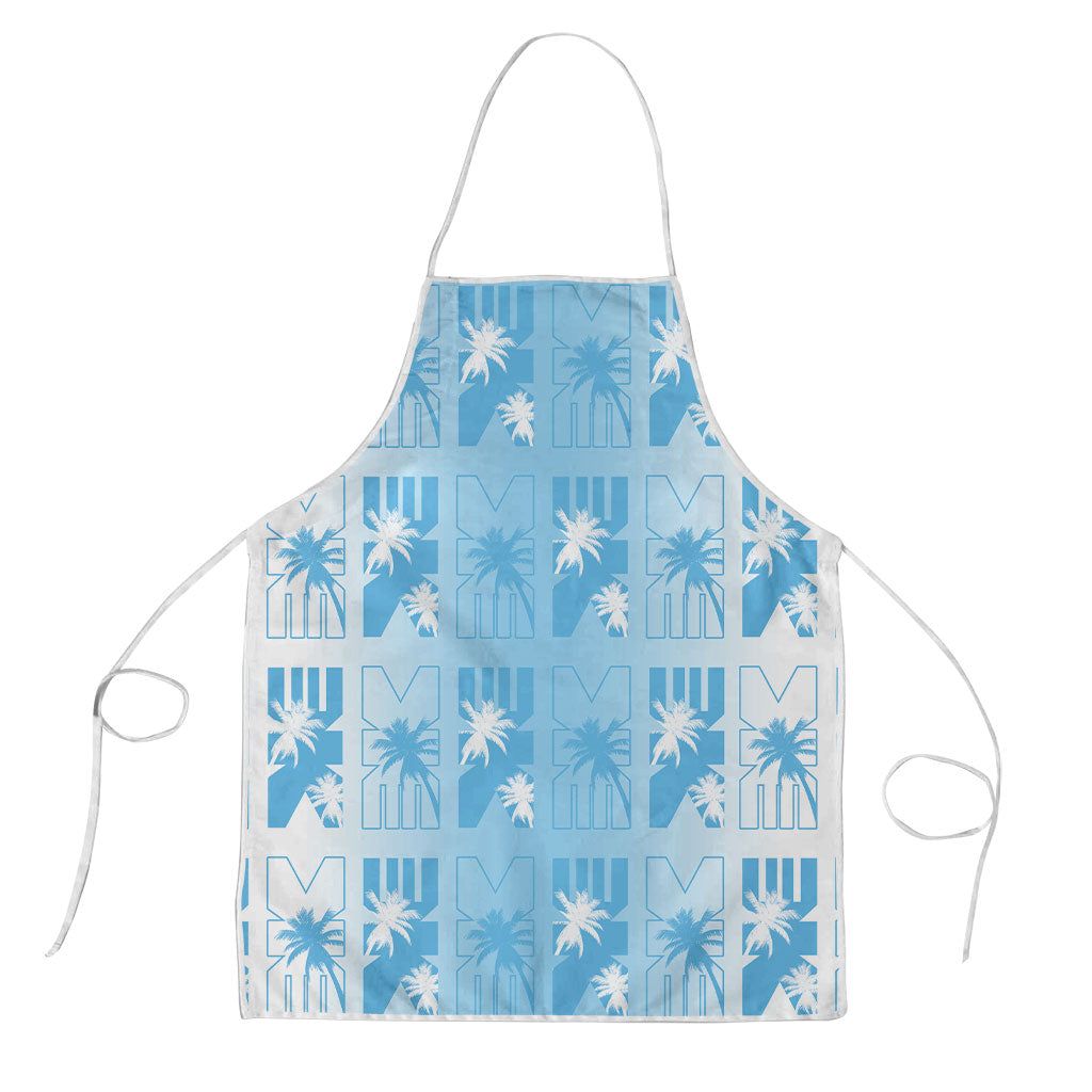 Bula Fiji Apron White Makare Masi Tapa Pattern