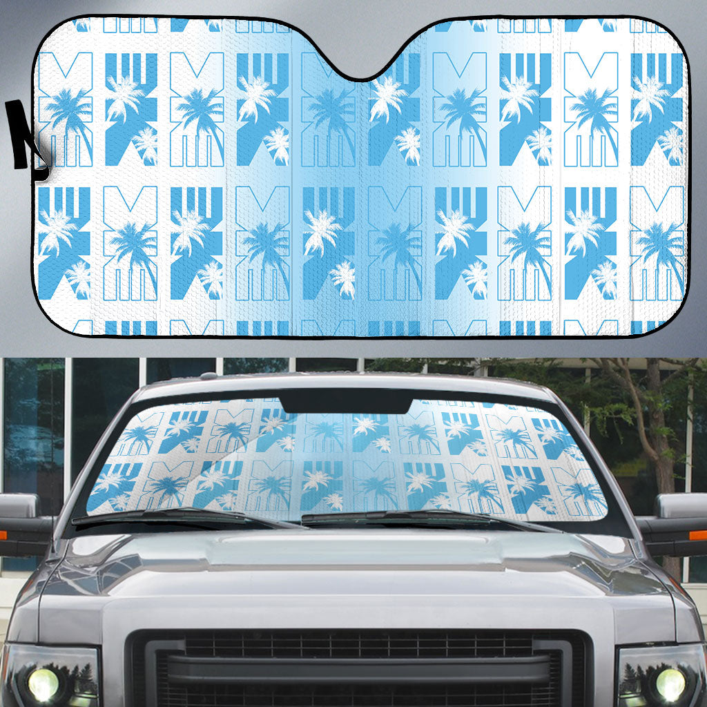 Bula Fiji Auto Sun Shade White Makare Masi Tapa Pattern