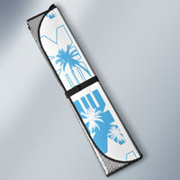 Bula Fiji Auto Sun Shade White Makare Masi Tapa Pattern