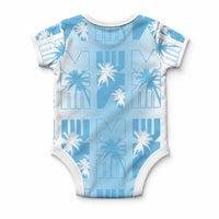 Bula Fiji Baby Onesie White Makare Masi Tapa Pattern