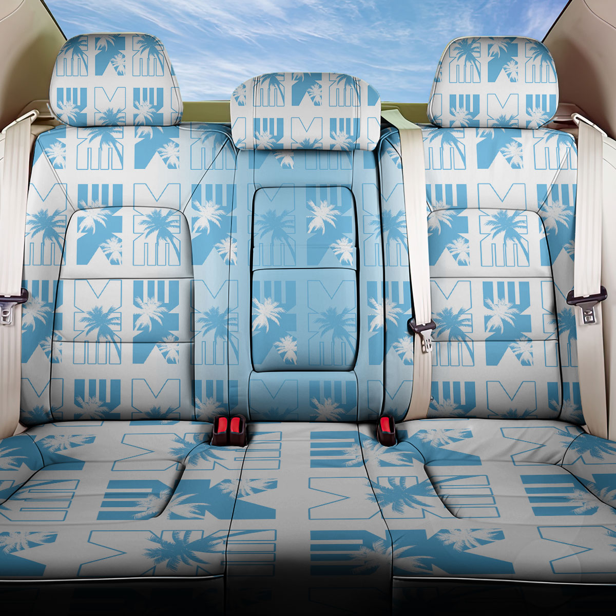Bula Fiji Back Car Seat Cover White Makare Masi Tapa Pattern