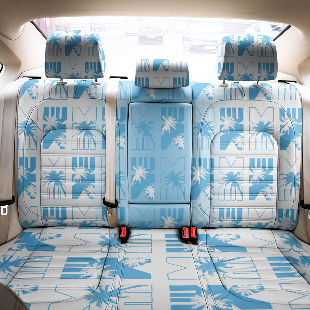 Bula Fiji Back Car Seat Cover White Makare Masi Tapa Pattern
