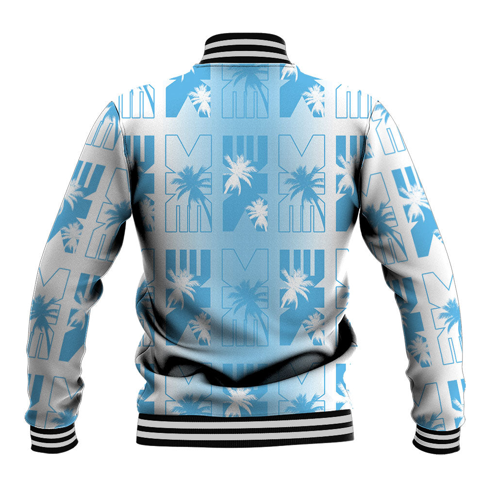 Bula Fiji Baseball Jacket White Makare Masi Tapa Pattern