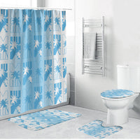 Bula Fiji Bathroom Set White Makare Masi Tapa Pattern