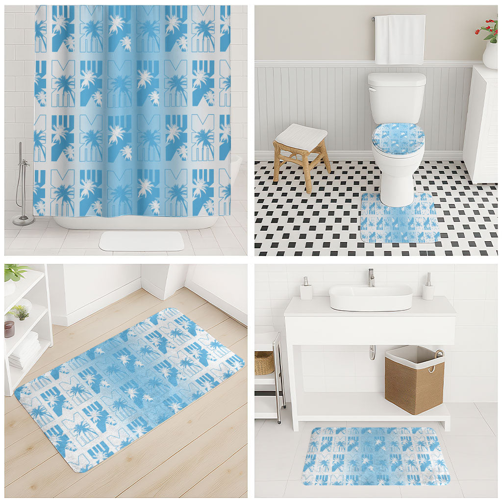 Bula Fiji Bathroom Set White Makare Masi Tapa Pattern