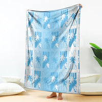 Bula Fiji Blanket White Makare Masi Tapa Pattern