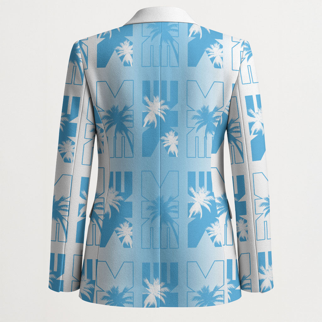 Bula Fiji Blazer White Makare Masi Tapa Pattern
