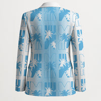 Bula Fiji Blazer White Makare Masi Tapa Pattern