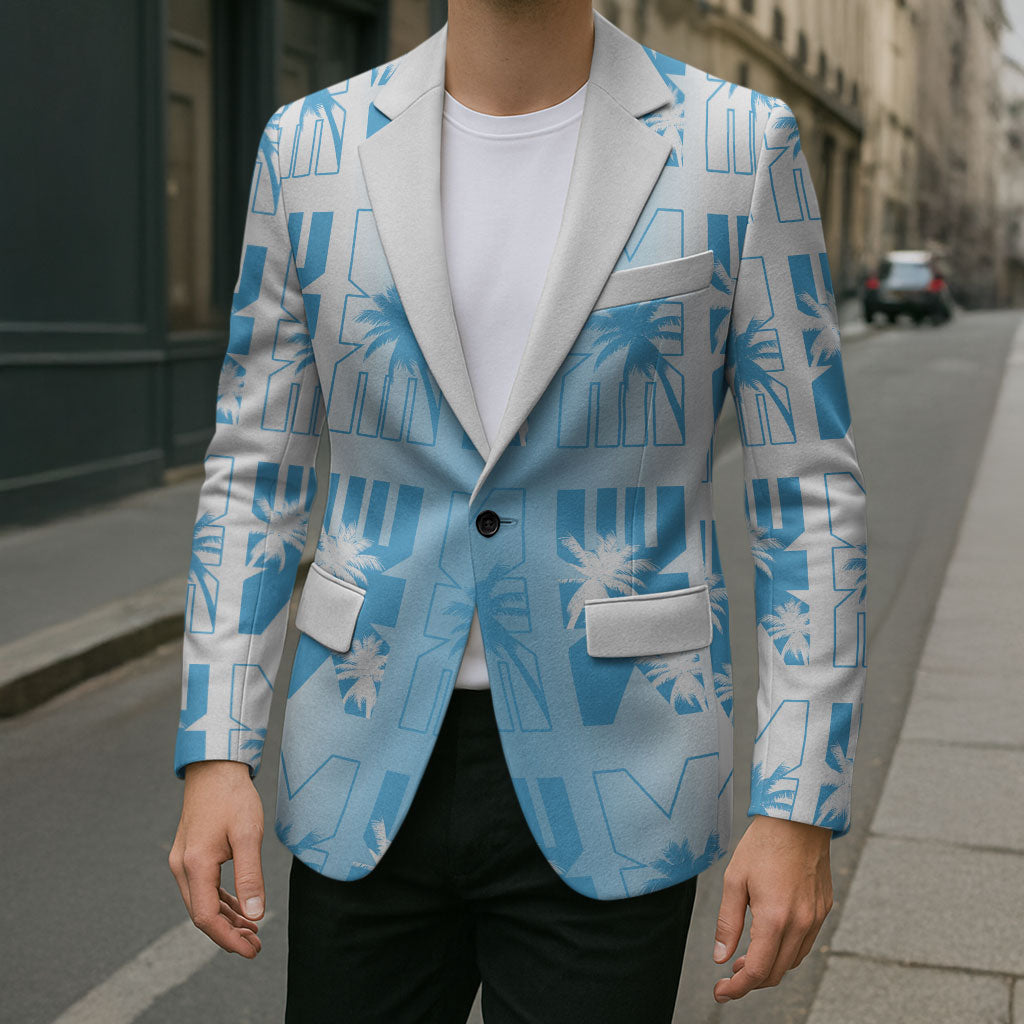 Bula Fiji Blazer White Makare Masi Tapa Pattern